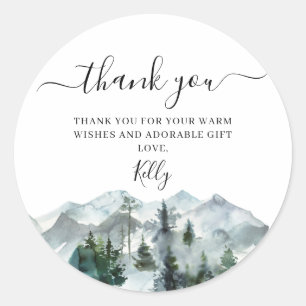 Adesivo Redondo Chá de fraldas Selvagem Obrigado Sticker