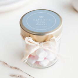 Adesivo Redondo Chá de fraldas Simples de Meninos Azuis Elegante