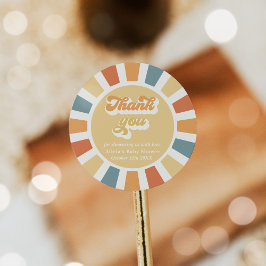 Adesivo Redondo Chá de fraldas Sunshine Aqui Vem O Filho Favor