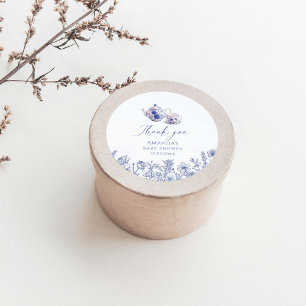 Adesivo Redondo Chá de fraldas Tea Time Toile Themed