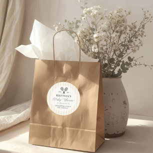 Adesivo Redondo Chá de fraldas Tema Tênis de Pré-disquete Amarelo