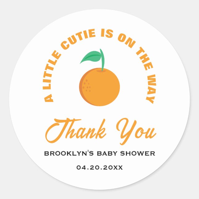 Adesivo Redondo Chá de fraldas Um Pouco De Citros Cutis Neutro De  (Frente)