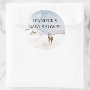 Adesivo Redondo Chá de fraldas verde-aquarela