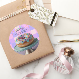 Adesivo Redondo Chá de fraldas Verificado por aspersores de Rosqui