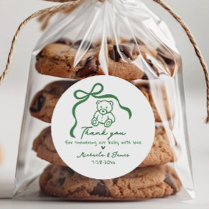 Adesivo Redondo Chá de fraldas Whimsical Arco de Portas Desenhado 