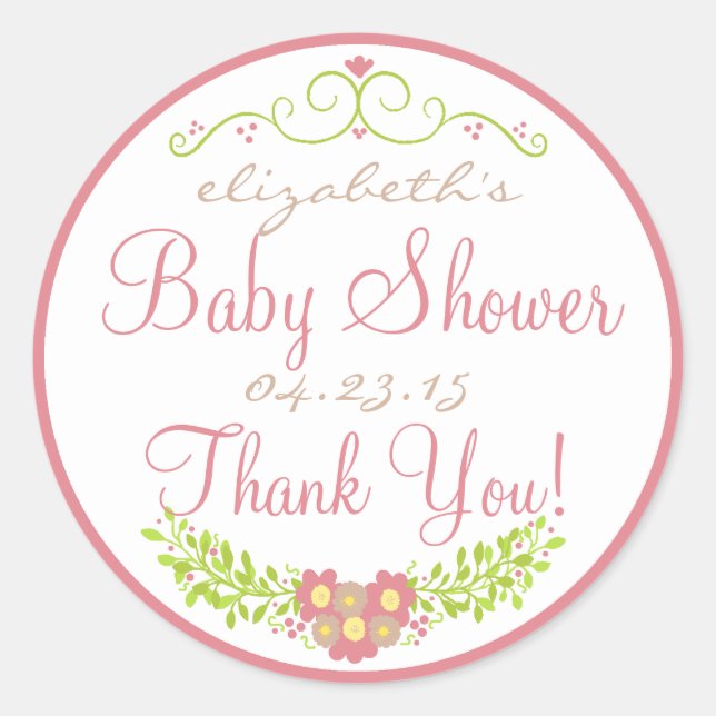 Adesivo Redondo Chá de gelo e amêndoas de morango (Frente)