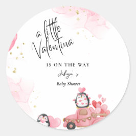 Adesivo Redondo chá de menina rosa-namorados