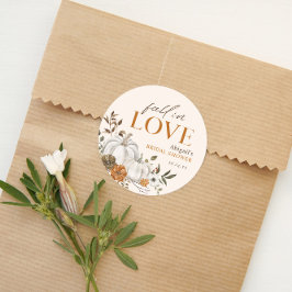 Adesivo Redondo Chá de Noiva Abóbora Floral Rústico 