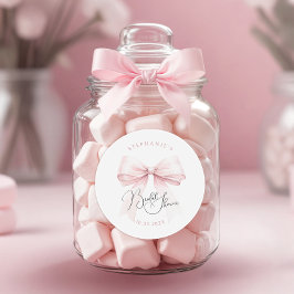 Adesivo Redondo Chá de Noiva Arco Rosa