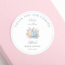 Adesivo Redondo Chá de Noiva Azul Pastel Abóbora Apaixonar