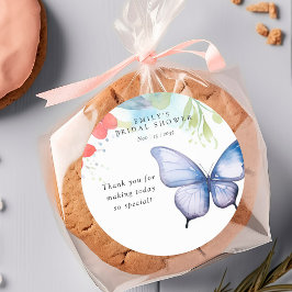 Adesivo Redondo Chá de Noiva Borboletas Me Fazem Voar