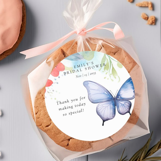 Adesivo Redondo Chá de Noiva Borboletas Me Fazem Voar (Criador carregado)