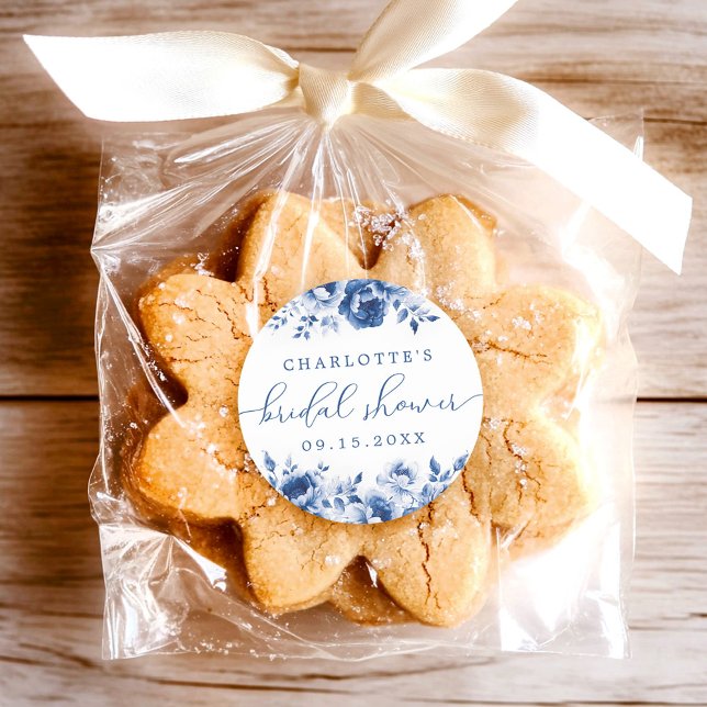 Adesivo Redondo Chá de Noiva com Aquarela Floral (Criador carregado)