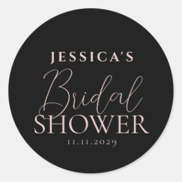 Adesivo Redondo Chá de Noiva com Caligrafia Simples e Elegante