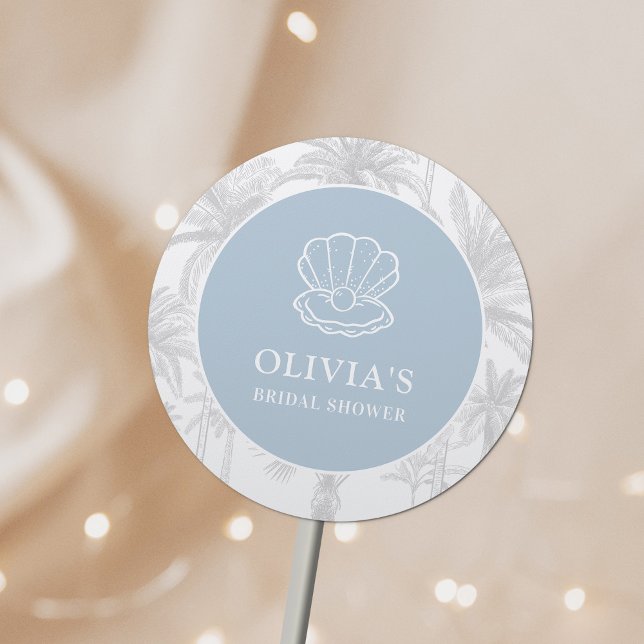 Adesivo Redondo Chá de Noiva Cowgirl Costeira Moderna Náutica (Criador carregado)