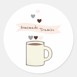 Adesivo Redondo Chá de Noiva de Café Tiramisu Caseiro