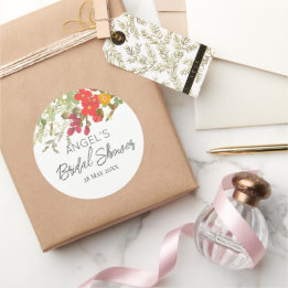 Adesivo Redondo Chá de Noiva de Jardim Floral de Verão