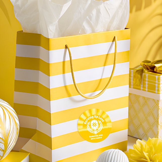 Adesivo Redondo Chá de Noiva de Pickleball Retro Sunshine (Stickers/Labels)