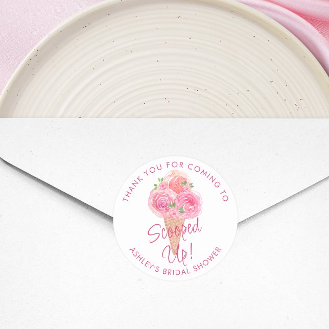 Adesivo Redondo Chá de Noiva de Sorvete (Criador carregado)