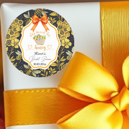 Adesivo Redondo Chá de Noiva Dela Encontrou Seu Mel