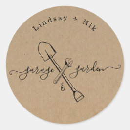 Adesivo Redondo Chá de Noiva e do Casal de Garagem e Jardim