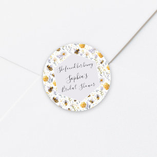 Adesivo Redondo Chá de Noiva Ela Encontrou Suas Abelhas Florais