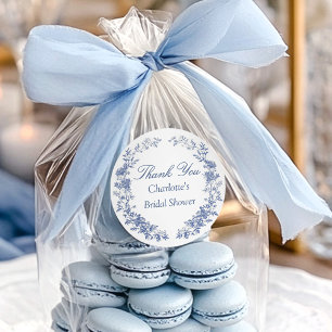 Adesivo Redondo Chá de Noiva Elegante de Agradecimento Floral