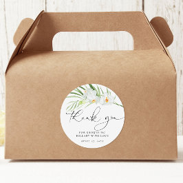 Adesivo Redondo Chá de Noiva Elegante Orquídea Branca