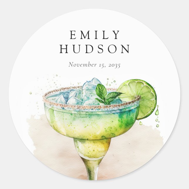 Adesivo Redondo Chá de Noiva Fiesta Aquarela (Frente)