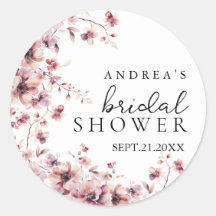 Chá de Noiva Floral em Aquarela Burgundy e Rosa