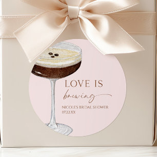 Adesivo Redondo Chá de Noiva Love Is Brewing Expresso Martini