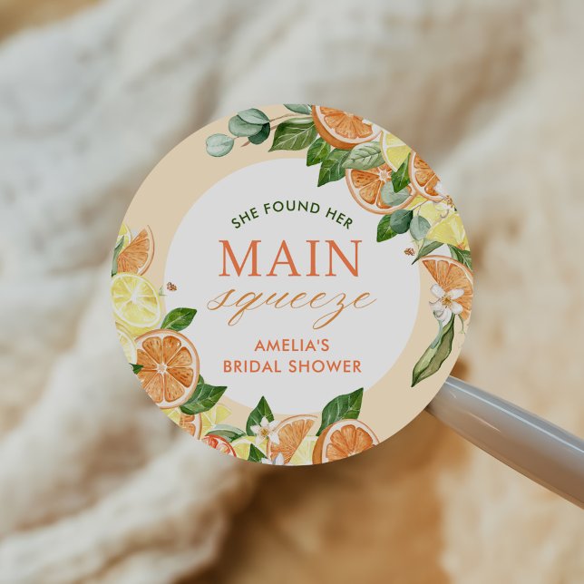 Adesivo Redondo Chá de Noiva Main Squeeze Citrus (Criador carregado)
