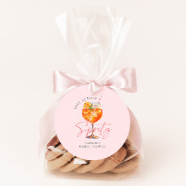 Adesivo Redondo Chá de Noiva Moderno Rosa Aperol Spritz
