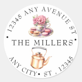 Adesivo Redondo Chá de Noiva no Jardim | Endereço de Devolução