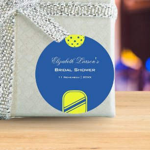 Adesivo Redondo Chá de Noiva para Amantes de Pickleball Neon Azul