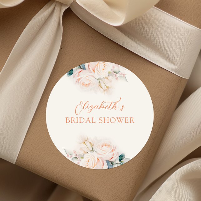 Adesivo Redondo Chá de Noiva Pastel Blooms (Criador carregado)