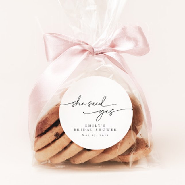 Adesivo Redondo Chá de Noiva Personalizado Elegante e Minimalista (Criador carregado)