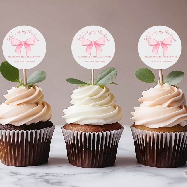 Adesivo Redondo Chá de Noiva Rosa Bebê (Criador carregado)