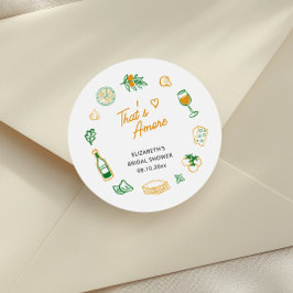 Adesivo Redondo Chá de Noiva Rústico Italiano That's Amore