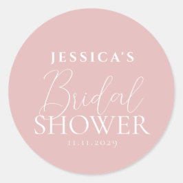 Adesivo Redondo Chá de Noiva Simples Caligrafia Elegante