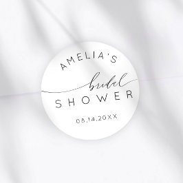 Adesivo Redondo Chá de Noiva Simples Preto e Branco
