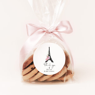 Adesivo Redondo Chá de noiva tema torre eiffel paris minimalista