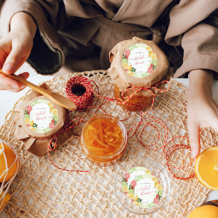 Adesivo Redondo Chá de Noiva Tropical de Citrinos Obrigada