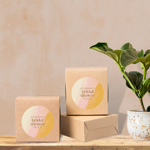 Adesivo Redondo Chá de panela Amarelo Cor de Água do Boho Modern