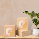 Adesivo Redondo Chá de panela Amarelo Cor de Água do Boho Moderno<br><div class="desc">Vinheta redonda clássica personalizada com cor amarela rosa amarela cor-de-água do Modern Boho</div>