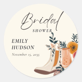 Adesivo Redondo Chá de panela Boots & Bubble Western