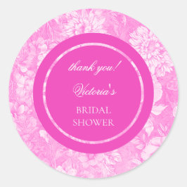 Adesivo Redondo Chá de panela Branco Rosa Chinoiserie