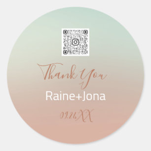 Adesivo Redondo Chá de panela Casado Favorito Ombre Rosa Azul