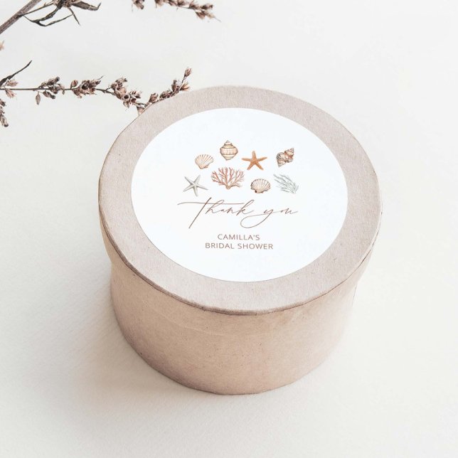 Adesivo Redondo Chá de panela Costeiro Obrigado Clássico Ronda (Criador carregado)