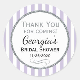 Adesivo Redondo Chá de panela Da Cinza Lilac Obrigado Cinzas.